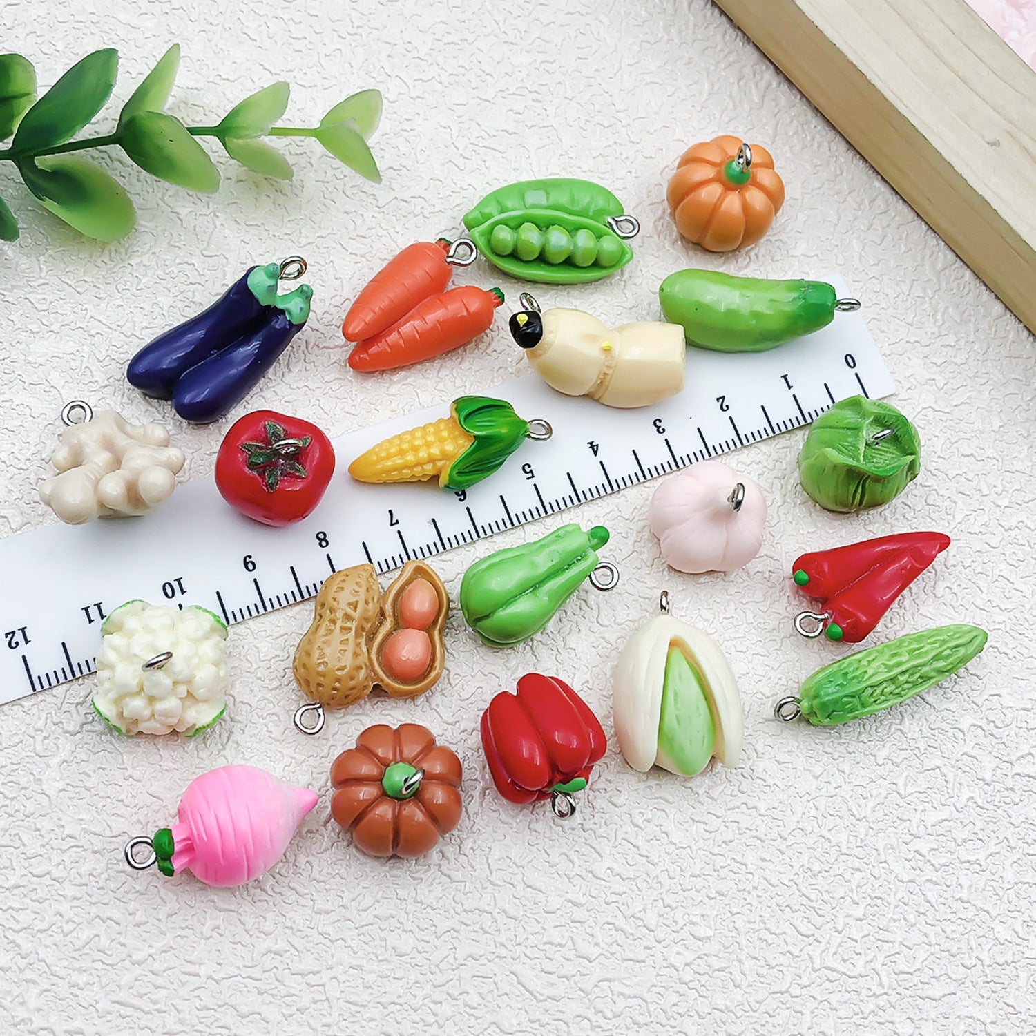 Acrylic Mini Vegetable Food Charm Pendant for DIY Keychain Necklace Earrings Making