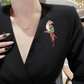 Enamel Parrot Brooch In 2 Styles With Enamel And Crystal Details view 2