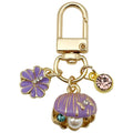 Starfish, Conch and Shell Charm Keychains Featuring Navy Flower Across 64 Variations view 12