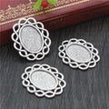 Braided Openwork Oval Pendant Settings in Two Finishes view 6