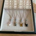 Silver Tone Fish and Heart Pendant Rope Necklaces Statement Jewelry view 4