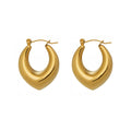 U-Shape Chunky Hoop Earrings Polished Gold Steel Pair view 5