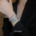 Oval Halo Crystal Slider Bracelet In Blue Clear Green Or Pink view 3