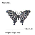 Antique Silver Hollow Butterfly Brooch Blue Multicolor Rhinestones view 7