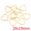 Open Heart Stainless Steel Charms in Gold and Silver Tones view 4