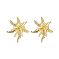 Gold Firework Starburst Pearl Look Jacket Stud Earrings view 1