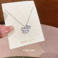 Silver Rocking Horse And Crystal Charm Necklace Pendant Jewelry view 3