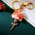 Enamel Rose Keychains in Five Plain and Five Fortune Cord Options view 6