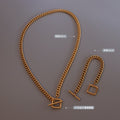 Thick Curb Chain OT Toggle Necklace And Matching Bracelet view 2