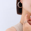 Twisted Smooth C-Hoop Earrings Gold or Steel Multi Size view 6