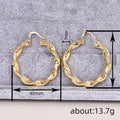 Irregular Textured Hoop Earrings in Gold-Tone Metal Jewelry view 4