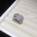 Silver Pave Open Rings Dual Stone Cuff Bracelet Four Styles view 2