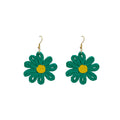Six Color Woven Large Daisy Statement Hook Earrings view 8