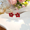 Red Flower Studs