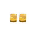 Wide Curved Hoop Earrings with Polished Gold and Silver Finish view 5