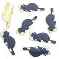 Sleeping Cat Enamel Charms in Ten Coat Patterns and Two Tones view 8