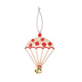 Rhinestone Parachute Bell Hanging Ornament Red Clear Pink view 5