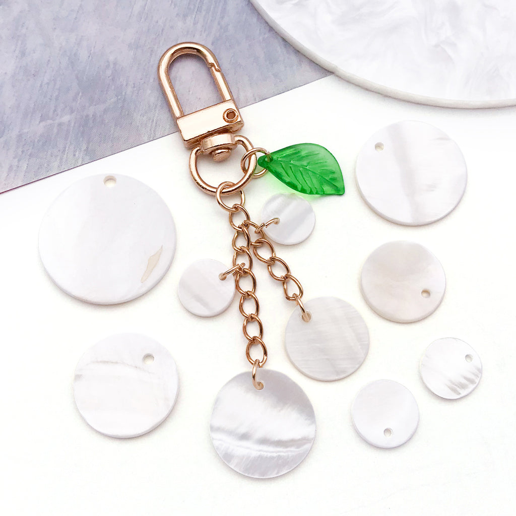 Zinc Alloy Shell Disc Charm Pendants for DIY Bracelet Necklace Jewelry Making
