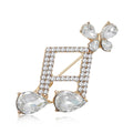 Crystal Music Note Brooch with Butterfly Accent Decorative Pin view 1