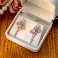 Pink Butterfly Silver Sword Novelty Long Dangle Earrings view 3