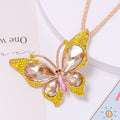 Rhinestone Butterfly Keychain Necklace Gold Tone 9 Colors view 12