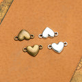 Small Heart Two-Hole Metal Bracelet Connectors for Jewelry Making view 1