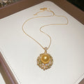 Pearl Crystal Floral Necklace Earrings Ring Jewelry Pieces view 11