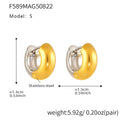 Stainless Steel Polished Hoop Earrings Gold Steel Two-Tone Sizes view 7