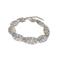Silver Multi Row Rhinestone Twisted Choker Necklace view 5