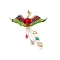 Red Gold Tone Phoenix Enamel Metal Brooch Pin for Jackets and Lapels view 6