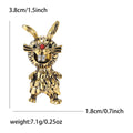 Textured Rabbit Brooch with Red Eyes in Silver or Gold view 4