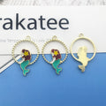 Gold-Tone Leaf and Mermaid Metal Charms with 4 Listed Options view 6