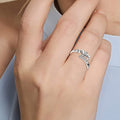 Silver MOM Heart Open Ring Love You Mom Engraving Band view 2