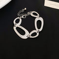 Irregular Open Oval Metal Necklace Bracelet Earrings view 7