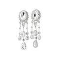 Oval Crystal Chandelier Clip Earrings in Polished Statement Design view 5