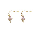 Gold Pink Zircon Ice Cream Cone Drop Hook Earrings view 5
