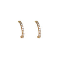 Crystal Pave Curved Half Hoop Stud Earrings Gold Silver view 5