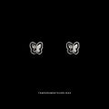 Silver Mini Openwork Butterfly Stud Earrings Hollow Pair view 3