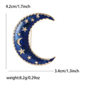 Enamel Crescent Moon Brooch In 2 Color Variants For Jackets and Scarves view 7