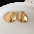 Polished Organic Triangle Stud Earrings in Gold and Silver Tones view 6