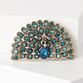 Rhinestone Peacock Fan Brooch Full Crystal Spread Tail Pin view 4