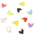 Tiny Colorful Heart Enamel Metal Jewelry Charms, 9 Colors view 5