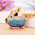 Gradient Crystal Winged Pig Keychains in Plain and Braided Loop Options view 12