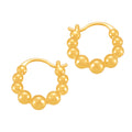 Gold Beaded Hoop Earrings Small Round Balls Copper Pair view 5