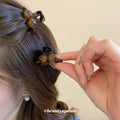 Mini Brown Tortoiseshell Hair Claw With Three Round Beads view 4