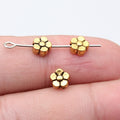 Five Petal Flower Bead in Antique Bronze and Antique Silver and Antique Gold Metal view 7