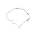 Silver Double Layer Herringbone Chain Teardrop Pendant view 5