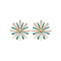 Pink and White Enamel Daisy Statement Stud Earrings view 5