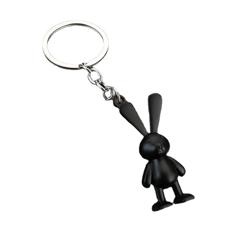Cute Space Rabbit Metal Keychain for Couples Car Keys and Bags