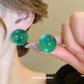 Transparent Colorful Round Resin Ball Stud Earrings view 4